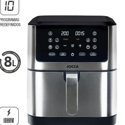 Friteuse Electrique sans huile - JOCCA - 2193 - 8L - 1800 W - 30,3 x 38,3 x 35,1 cm - Acier inoxydable