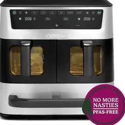 Friteuse Electrique sans huile CUISINART - Airfryer AFT13XSSE - Capacité 13,6L - Double cuves + 1 tiroir - Noir / Inox - 2400W
