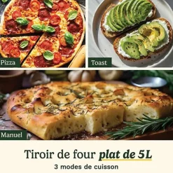 Friteuse Electrique sans huile CUISINART - Airfryer AFT13XSSE - Capacité 13,6L - Double cuves + 1 tiroir - Noir / Inox - 2400W