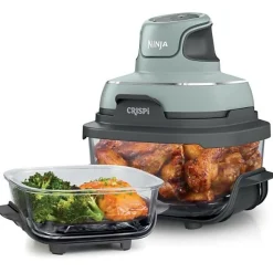 Friteuse Electrique sans huile portable NINJA - CRISPI - Récipients 1,4L et 3,8L - 4 programmes prédéfinis - 1700W - Sauge