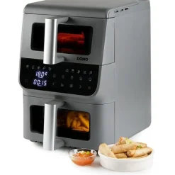 Friteuse Electrique sans huile - DOMO - Airfryer DO550FR - Double cuve 3.5 L + 6,5 L - 10 programmes - 2500 W