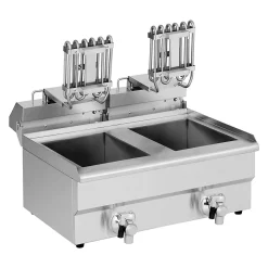 Friteuse electrique 2 x 11 litres argente Helloshop26