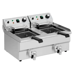 Friteuse electrique 2 x 11 litres argente Helloshop26