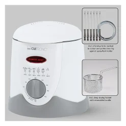 Friteuse et fondue pour 6 personnes 1L Clatronic FFR 2916 Blanc