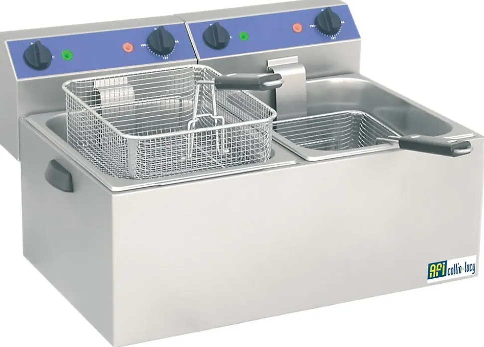 Friteuse Professionnelle de Table Electrique Série Standard 2 Cuves - 8 à 16 Litres - AFI Collin Lucy