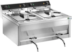 Friteuse Professionnelle à Poser Electrique en Inox avec Robinet de Vidange - 2 x 12 L - AFI Collin Lucy