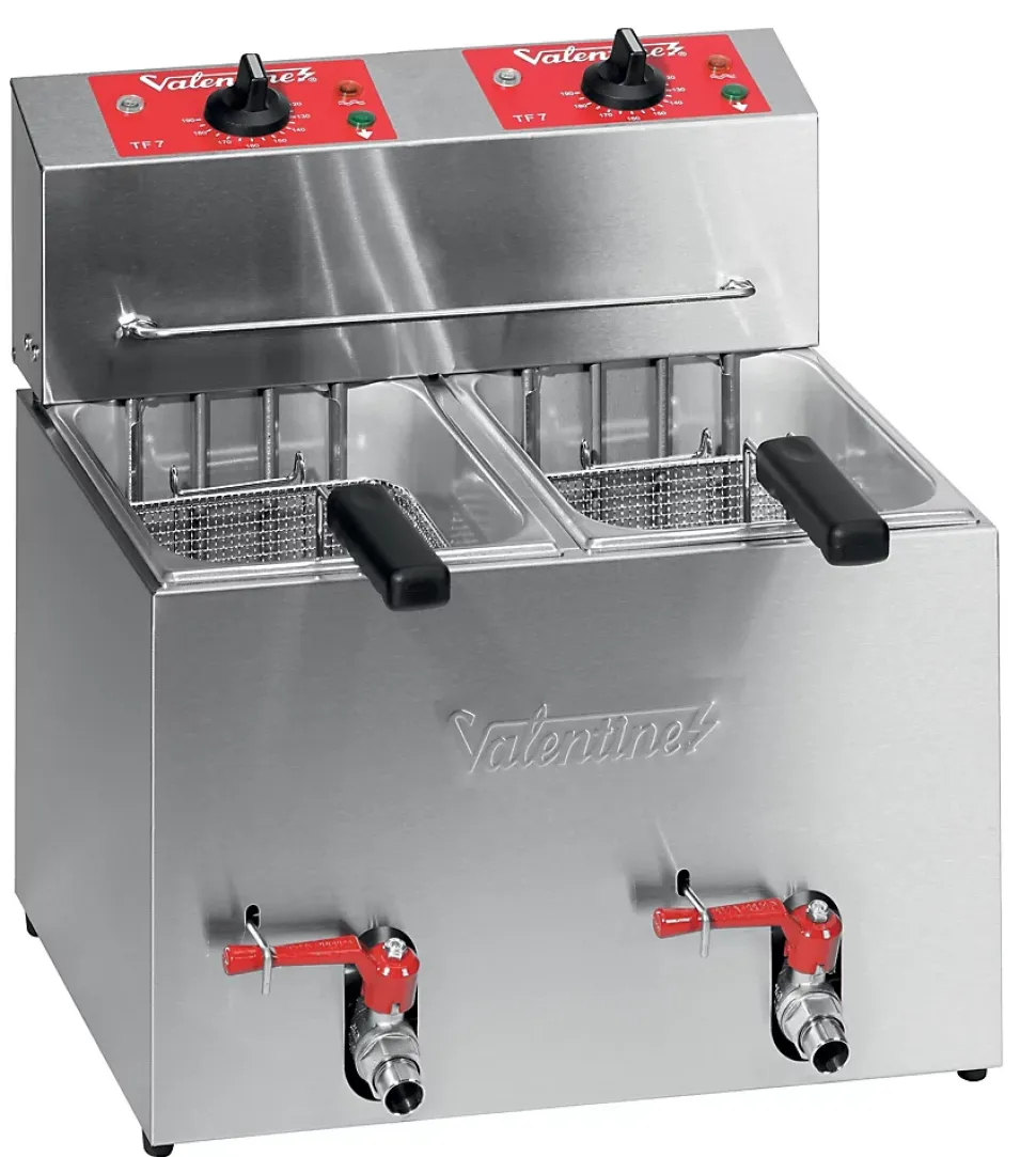 Friteuse Professionnelle Electrique de Table - 2 x 5 litres - Série TF - Valentine - l0.1- L0.1- P0.1- h0.1-