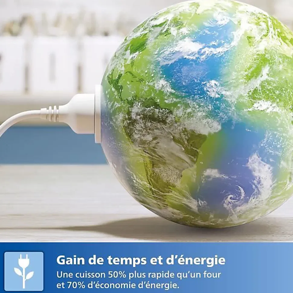 Friteuse sans huile - PHILIPS - HD9280/60 - Airfryer Série 5000 6.2L - 7 préréglages - connecté - 2000W - Gris