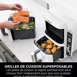 Friteuse sans huile 9.5l 2470w blanche Ninja SL400EU WH double stack XL