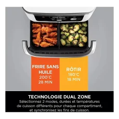 Friteuse sans huile 10.4l 2470w blanche Ninja AF500EUWH foodi flex
