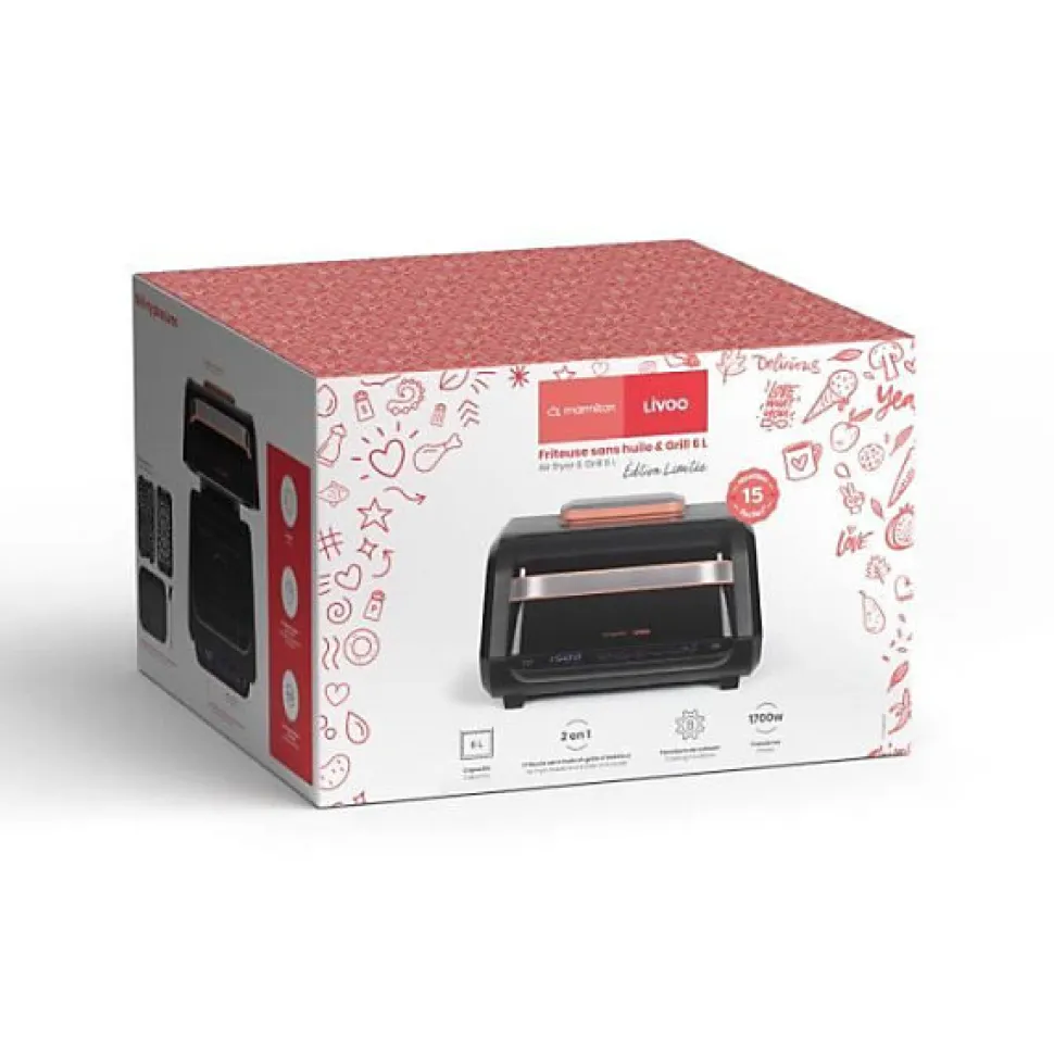 Friteuse sans huile 6l 1700w noir Livoo DOC305 air fryer grill