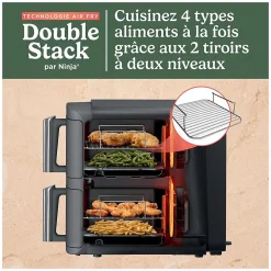Friteuse sans huile 9.5l 2470w noir Ninja SL400EU double stack XL