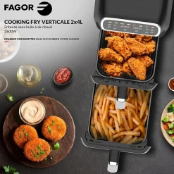 Friteuse sans huile 2x4l 2600w noir Fagor FG7503