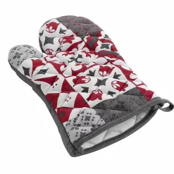 Gant de Cuisine "Credence" 30cm Gris & Rouge