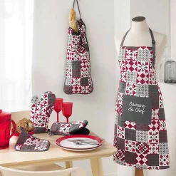 Gant de Cuisine Pince "Credence" 24cm Gris & Rouge