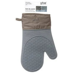 Gant de cuisine silicone et coton Gris - 5Five