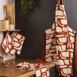 Gant et manique imprimé rouge et blanc l. 20 X L. 28 cm Guy Levasseur