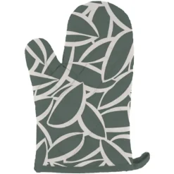 Gant et manique motif végétal vert et blanc l. 20 X L. 28 cm Guy Levasseur