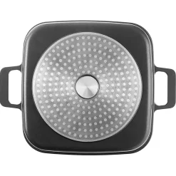 Garnek granitowy ze szklaną pokrywką patelnią grillową koszyczkiem GRANDE 2+4 l 4 el.