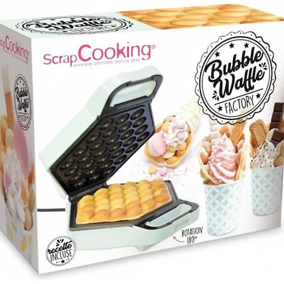 Gaufrier à bulles - ScrapCooking - 700W - Vert et bleu - Plaque de 20cm