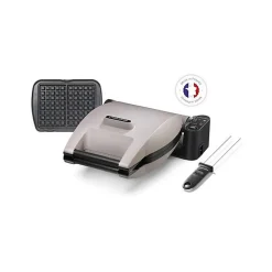 Gaufrier - LAGRANGE - 19133 - Beige - Anti-adhésif - 2 gaufres 155x100mm