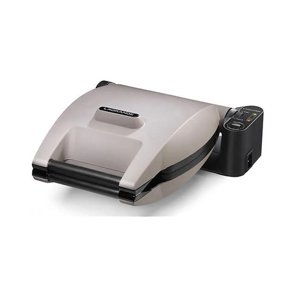 Gaufrier - LAGRANGE - 19133 - Beige - Anti-adhésif - 2 gaufres 155x100mm