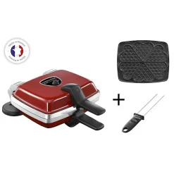 Gaufrier - LAGRANGE - 39514 - Réversible - 6 gaufres en forme de coeur - Antiadhésif double couche