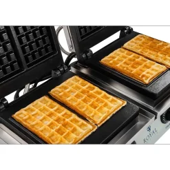 Gaufrier double carre professionnel Teflon rond Helloshop26