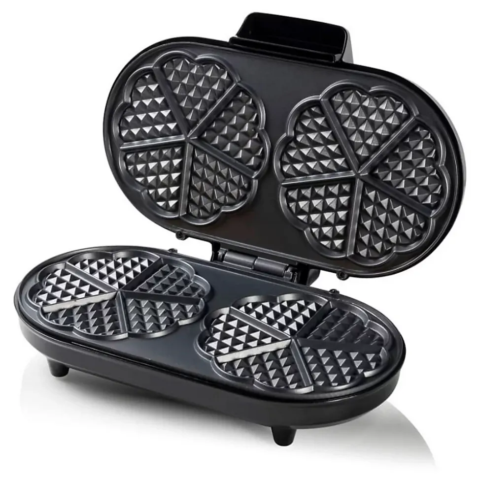 Gaufrier forme de 10 coeurs 1200w noir/argent Bestron ADWM730S