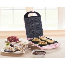 Gaufrier forme de 4 coeurs sur bâtonnets 780w rose Bestron DSW271P sweet dreams