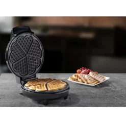 Gaufrier forme de 5 cœurs 700w noir Bestron AWM700CO