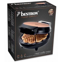 Gaufrier forme de 5 cœurs 700w noir Bestron AWM700CO