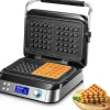 Gaufrier Gaufre Belge 1600W gris noir
