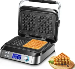 Gaufrier Gaufre Belge 1600W gris noir