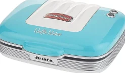 Gaufrier électrique vintage bleu 700W