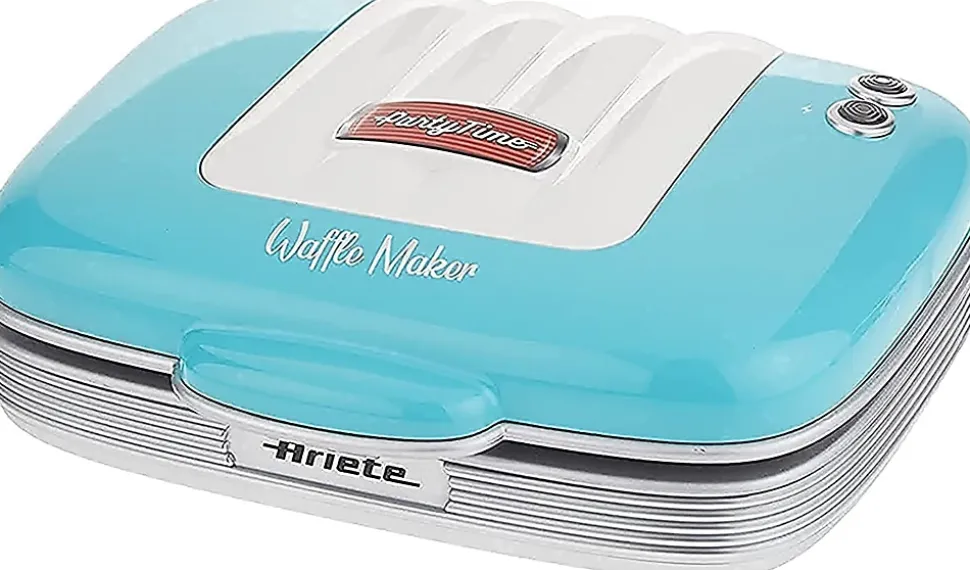 Gaufrier électrique vintage bleu 700W