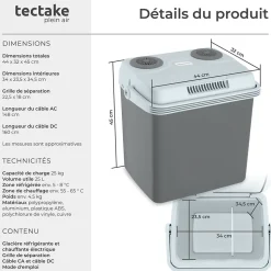 Glacière électrique chauffante et réfrigérante 25L
