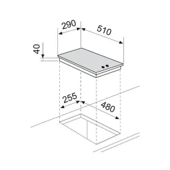GLEM Domino 2 feux gaz blanc GT32WH