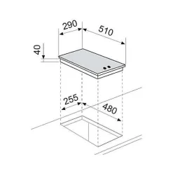 GLEM Domino 2 feux gaz inox GT32IX