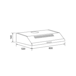 GLEM hotte visière 60 cm 250 m3/h noire - GHC625BK