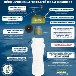 Gourde filtrante ÖKO 1L Verte (filtre inclus)