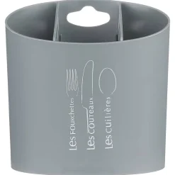 Égouttoir à couverts 3 compartiments Gris - Gris - 5five