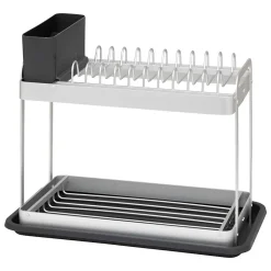 Égouttoir 2 niveaux gris 42,5x23,5cm - Gris- 5five