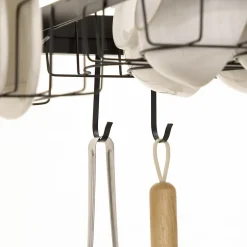 Égouttoir à vaiselle - organiseur d'évier - 9 espaces de séchage - acier noir