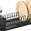 Égouttoir à vaisselle jusqu'à 12 assiettes + couverts 41 x 17 x 10 cm noir