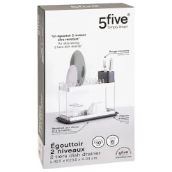 Égouttoir à vaisselle 2 niveaux en aluminium