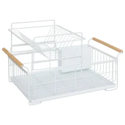 Égouttoir à vaisselle 2 niveaux métal blanc