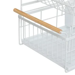Égouttoir à vaisselle 2 niveaux métal blanc