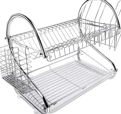 Égouttoir À Vaisselle 2 Niveaux gris