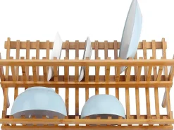 Égouttoir à vaisselle en bois de bambou à poser en bois